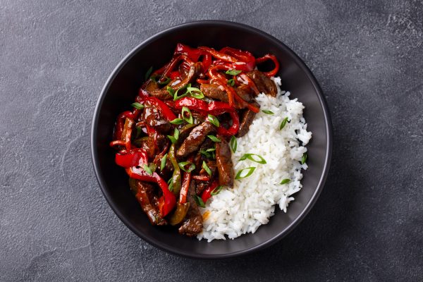 Pepper Steak with Rice