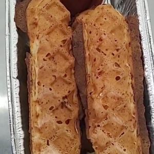 Garlic Parmesan Cheesestick Waffles with Marinara Sauce